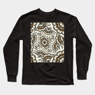 Abstract bold fans in brown and beige Long Sleeve T-Shirt
